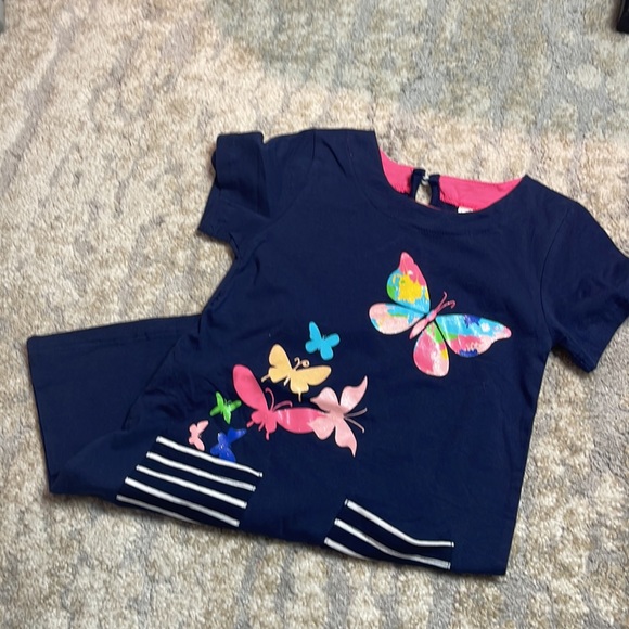 Blue butterfly dress size 5 - 6 T - Picture 4 of 4